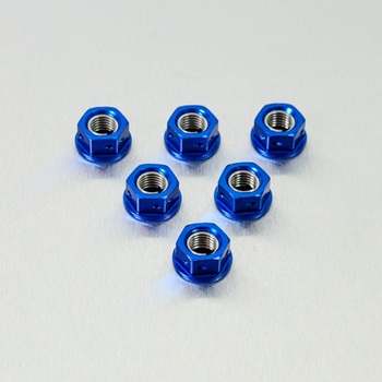 PACK 6 TUERCAS DE CORONA M10X1,25MM AZUL ALUMINIO RACING