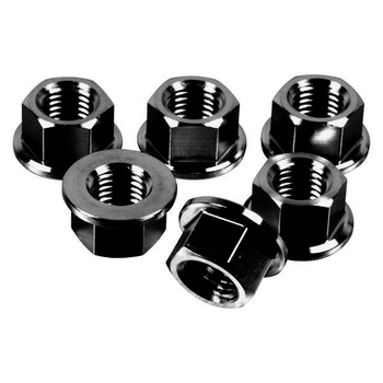 PACK 6 TUERCAS DE CORONA M10X1,50MM NEGRAS ACERO INOXIDABLE