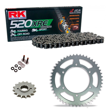 Kit de Arrastre RK 520 XRE Reforzado  GRIS ACERO APRILIA AF1 125 Sport Pro 92-93 