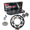 Sprockets & Chain Kit RK 520 ZXW Grey Steel BMW S 1000 RR Conversion 520 Ultralight 12-23 Free Riveter