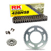 Sprockets & Chain Kit RK 428 HSB Grey Steel DERBI Senda 125 R 4V DRD 10-15
