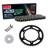 Sprockets & Chain Kit RK 428 XRE Grey Steel Reinforced HONDA XLR 125 R 98-02