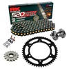 Sprockets & Chain Kit RK 520 ZXW Black/Gold SUZUKI GSX-R 1000 Conversion 520 01-06 Free Riveter