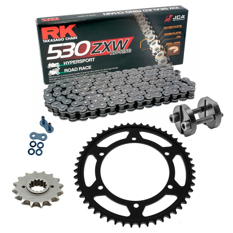 Sprockets & Chain Kit RK 530 ZXW Grey Steel TRIUMPH Speed Triple R 1050 12-16 Free Riveter