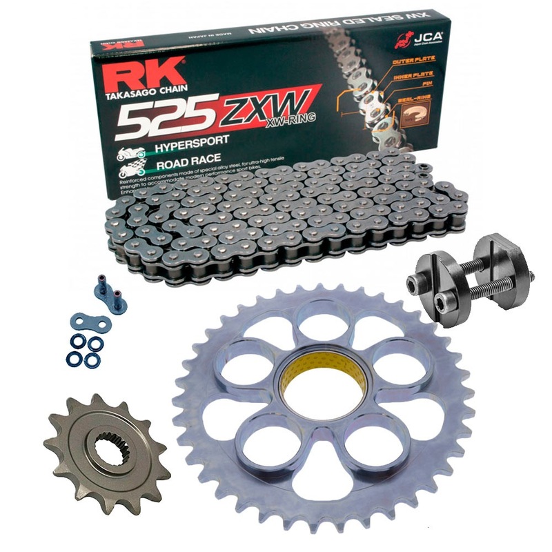 Kit de Arrastre RK 525 ZXW Super Reforzado ACERO GRIS DUCATI Monster 1000 S2R 06-08 Remachadora Gratis!	