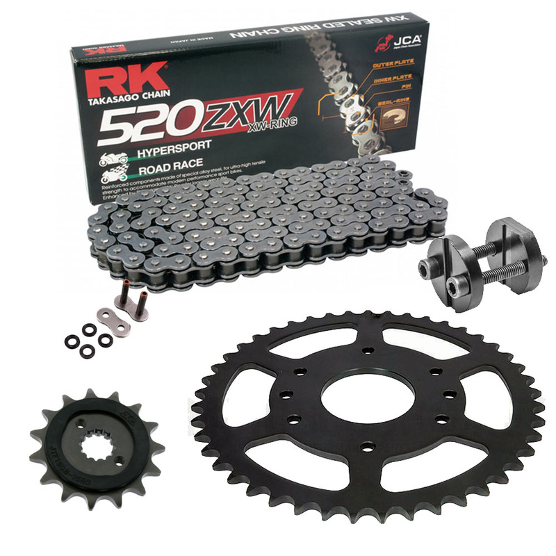 Kit de Arrastre RK 520 ZXW Super Reforzado GRIS ACERO KTM RC 390 14-21 Remachadora Gratis!