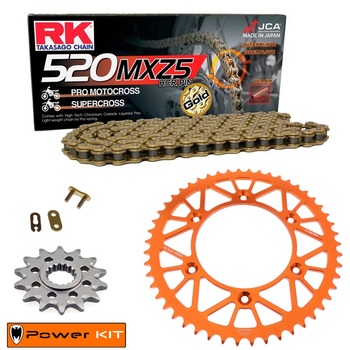 KTM 125 SX 95-25 Power Kit Chain Kit Alu Rear Sprocket 520 MXZ5 GOLD