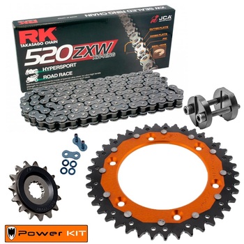 KTM 625 SMC 05-06 Power Kit Front Sprocket Rear DUAL Sprocket Super Reinforced Chain Grey Free Riveter Tool!