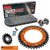 KTM 660 SMC 05-06 Power Kit Front Sprocket Rear DUAL Sprocket Super Reinforced Chain Grey Free Riveter Tool!