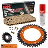 POWER KIT KTM 690 SM 08-09 Piñon Engomado Corona Mixta Cadena Super Reforzada Oro ZF Limpiador Gratis!