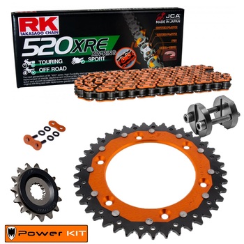 KTM 625 SMC 05-06 Orange Power Kit Chain 520XRE FREE RIVETER!!