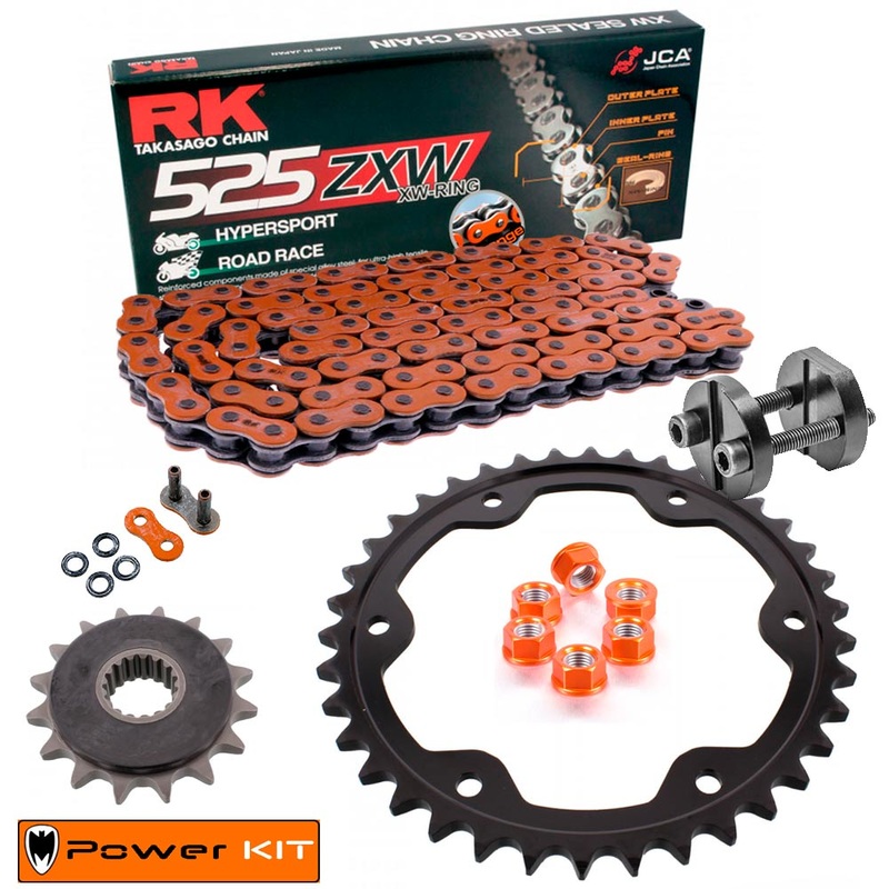 Kit de Arrastre  KTM Super Duke R 1290 16-24 Power Kit Super Reforzado NARANJA Remachadora gratis!!