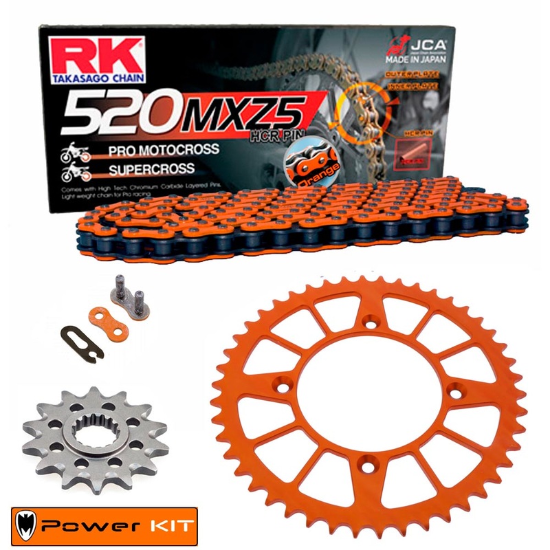 KTM Freeride 250 4T 18-20 Power Kit Chain Kit Alu Rear Sprocket 520 MXZ5 ORANGE