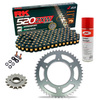 Sprockets & Chain Kit RK 520 ZXW  Black/Gold KYMCO MXU 50 Reverse 07-17 