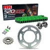 Sprockets & Chain Kit RK 520 ZXW Green YAMAHA Thunder Cat  YZF 600  R 96-03 Free Riveter