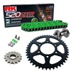Sprockets & Chain Kit RK 520 ZXW Green KAWASAKI Z800 13-17 Free Riveter