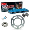 Sprockets & Chain Kit RK 530 ZXW Blue YAMAHA FZ6 S2  600 07-09 Free Riveter