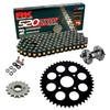 Sprockets & Chain Kit RK 520 ZXW Black/Gold KTM Duke 125 11-13 Free Rivet Tool! 