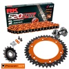 KTM 660 SMC 05-06 Power Kit Front Sprocket Rear DUAL Sprocket Super Reinforced Chain Orange Free Riveter Tool!