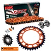 POWER KIT KTM DUKE 890 2020-24 Piñon Engomado Corona Mixta Cadena Super Reforzada NARANJA Twinstar Remachadora Gratis!