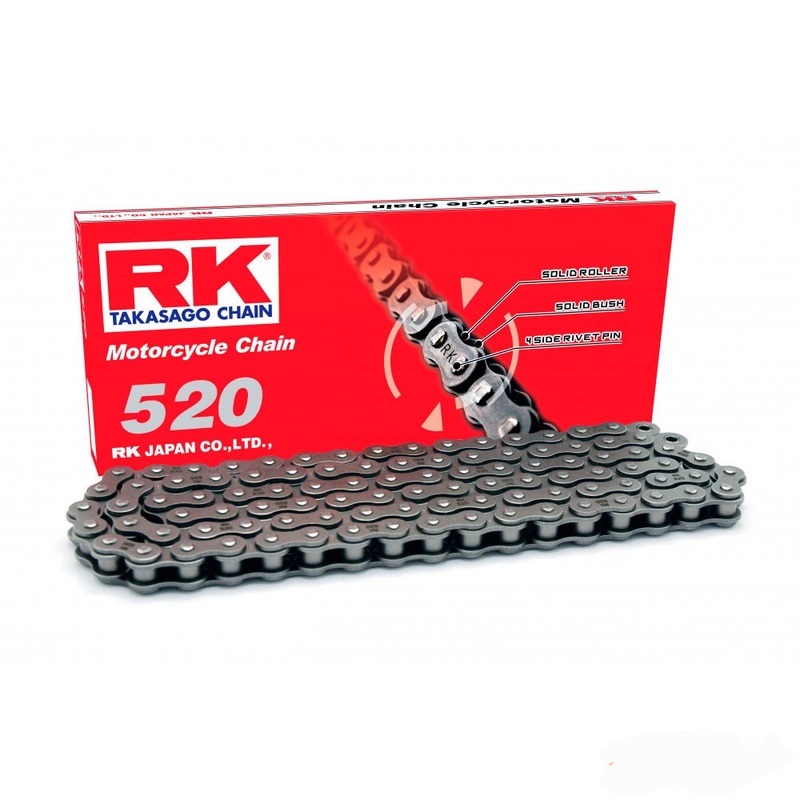 CADENA RK 520 GRIS ACERO ENGANCHE CLIP