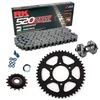 Sprockets & Chain Kit RK 520 ZXW Grey Steel KAWASAKI ER-6 F 650 06-17 Free Riveter