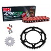 Kit de Arrastre RK 428 XRE ROJO ACERO YAMAHA DT 125 85-88 Reforzado