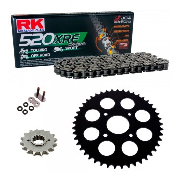 Kit de Arrastre RK 520 XRE Reforzado  GRIS ACERO KTM Duke 125 11-13