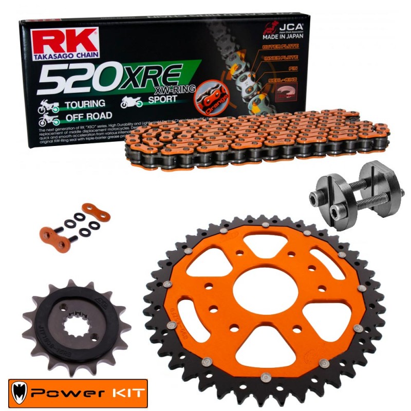 Kit de Arrastre  KTM Adventure 390 2020-2025 Power Kit 520 XRE NARANJA REMACHADORA GRATIS!!