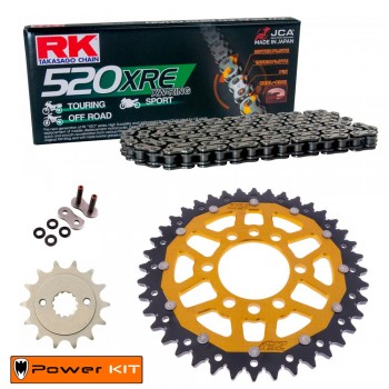 Kit de Arrastre SUZUKI LTZ 400 Quadsport 03-08 Power Kit Colores Gris Acero Corona Dual Oro 