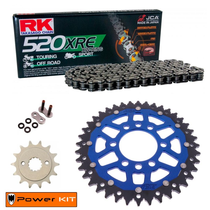 SUZUKI LTZ 400 Quadsport 03-08  Colours Power Kit Chain Kit Grey Dual Sprocket Blue