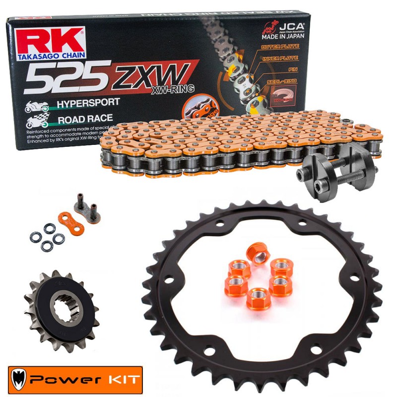 Kit de Arrastre KTM Super Duke R 1390 24-26 Power Kit Naranja Reforzado REMACHADORA GRATIS!!