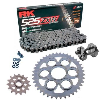 Kit de Arrastre RK 525 ZXW Super Reforzado ACERO GRIS DUCATI Multistrada V4 RS 24-24 Remachadora Gratis!