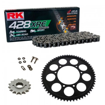 Sprockets & Chain Kit RK 428 XRE Grey Steel Reinforced UM DSR Adventure TT (Spokes) 18-24