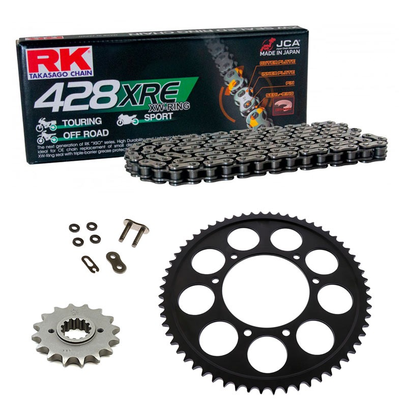 Sprockets & Chain Kit RK 428 XRE Grey Steel Reinforced UM DSR Adventure TT (Spokes) 18-24