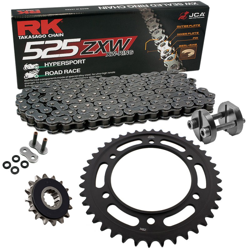 Sprockets & Chain Kit RK 525 ZXW Grey Steel KTM SUPER ADVENTURE 1390 25-26 Free Riveter