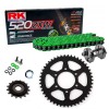 Sprockets & Chain Kit RK 520 ZXW Green Kawasaki Ninja 650 17-25 Free Riveter