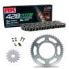 Sprockets & Chain Kit RK 428 XRE Grey Steel Reinforced Keeway RKR 125 18-23
