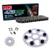 Sprockets & Chain Kit RK 428 XRE Grey Steel OEM Reinforced YAMAHA Tricker XG 250 05-06