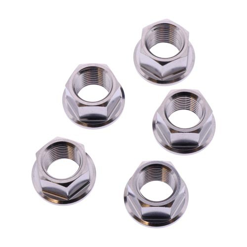 Rear Sprocket Stainless Steel Nut Set M12x1.25MM (5) Silver (3548)