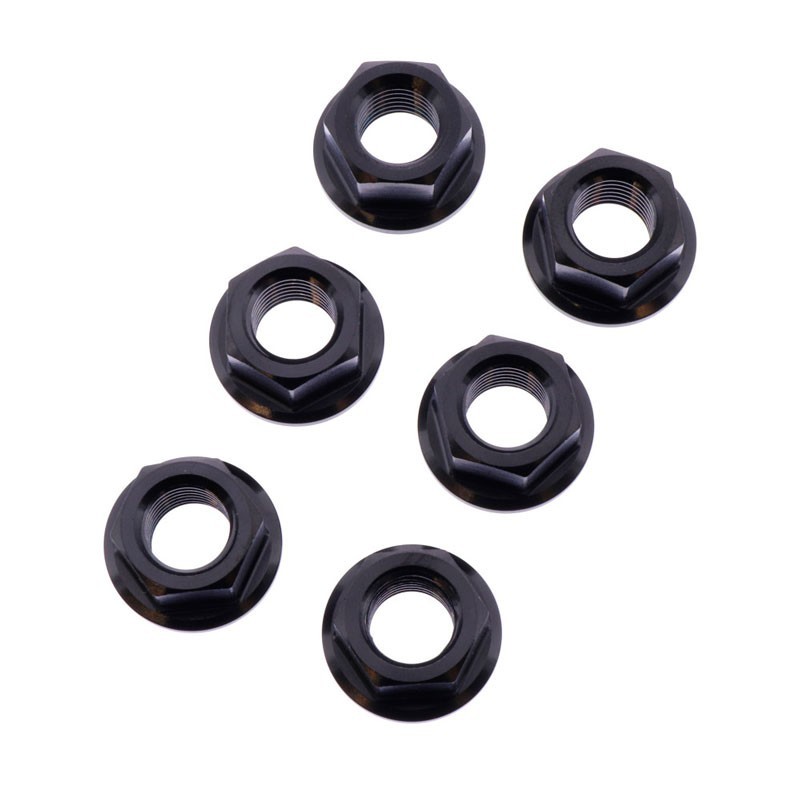 Rear Sprocket Stainless Steel Nut Set M8X1.25MM (6) Black (3560)