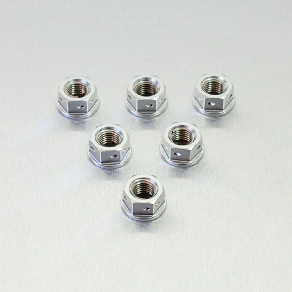 PACK (6) TUERCA ALU P/CORONA M10X1.25MM (3607) PLATA